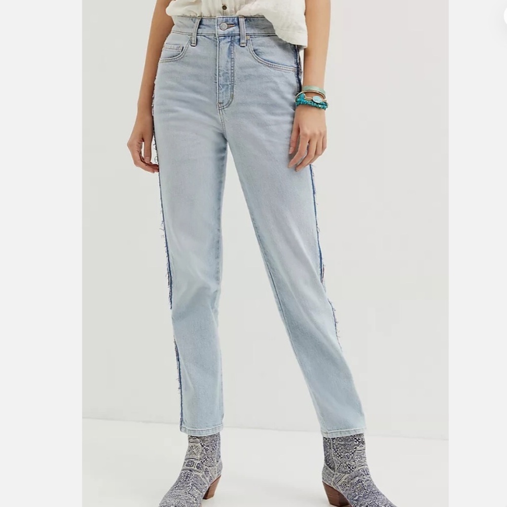 Anthropologie Pilcro The Vintage Straight Jeans Boho Embroidered - Picture 2 of 13